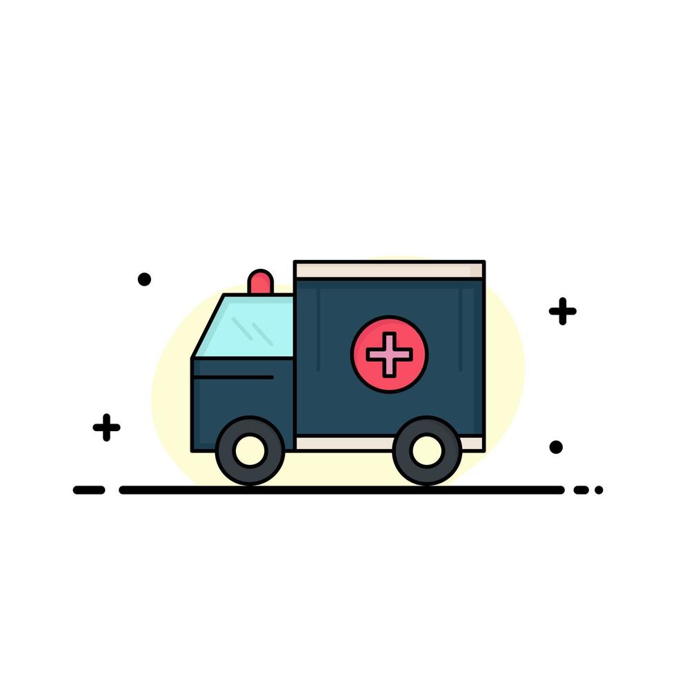 ambulance vrachtauto medisch helpen busje vlak kleur icoon vector