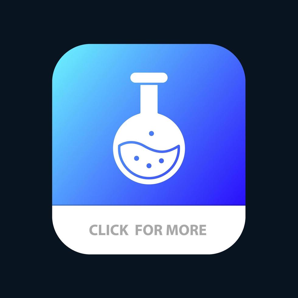 buis labe wetenschap test onderwijs mobiel app knop android en iOS glyph versie vector