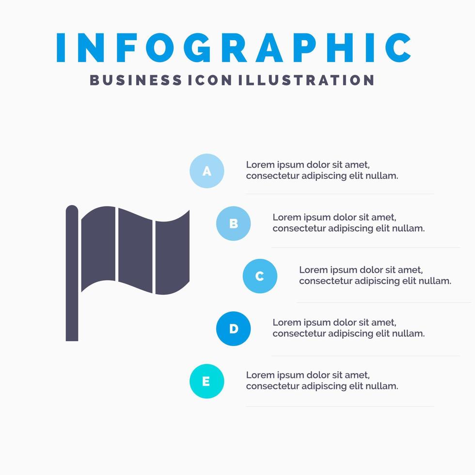 vlag Ierland Iers solide icoon infographics 5 stappen presentatie achtergrond vector