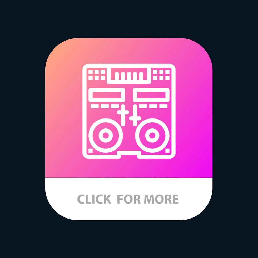 CD troosten dek menger muziek- mobiel app knop android en iOS lijn versie vector