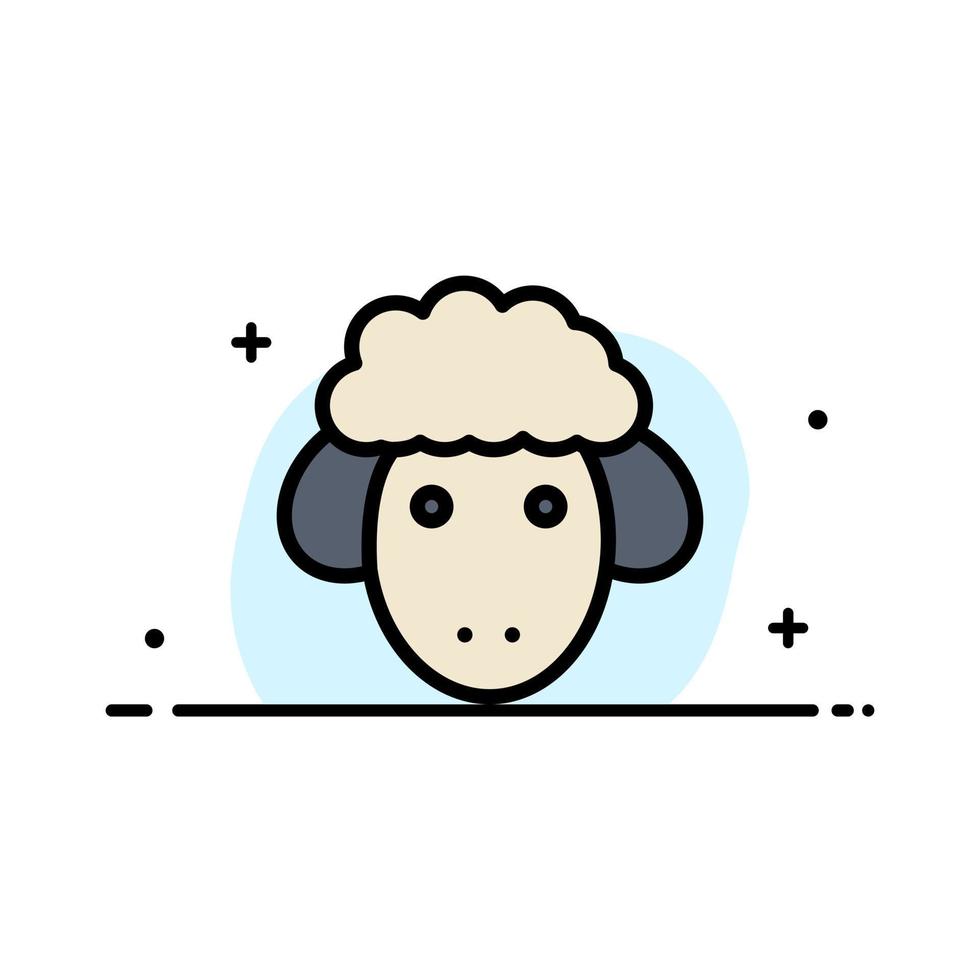 Pasen lam schapen voorjaar bedrijf vlak lijn gevulde icoon vector banier sjabloon