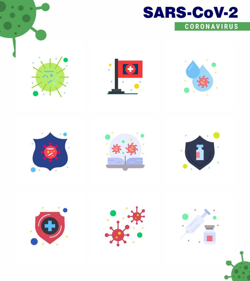 9 vlak kleur corona virus pandemisch vector illustraties onderwijs schild bloed waarborg bloedplaatjes virale coronavirus 2019november ziekte vector ontwerp elementen