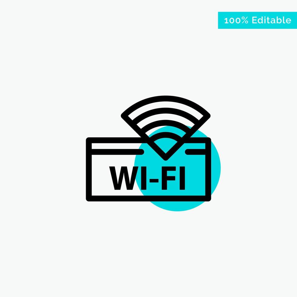 hotel Wifi onderhoud apparaat turkoois hoogtepunt cirkel punt vector icoon