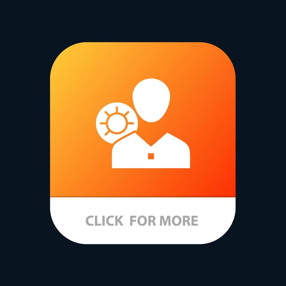 werk rendement uitrusting menselijk persoonlijk profiel gebruiker mobiel app knop android en iOS glyph versie vector