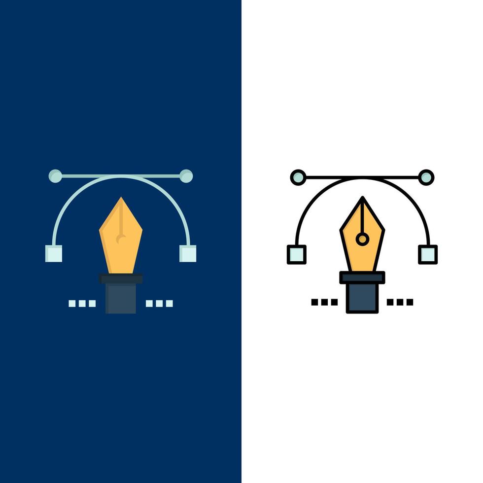pen potlood tekst onderwijs pictogrammen vlak en lijn gevulde icoon reeks vector blauw achtergrond