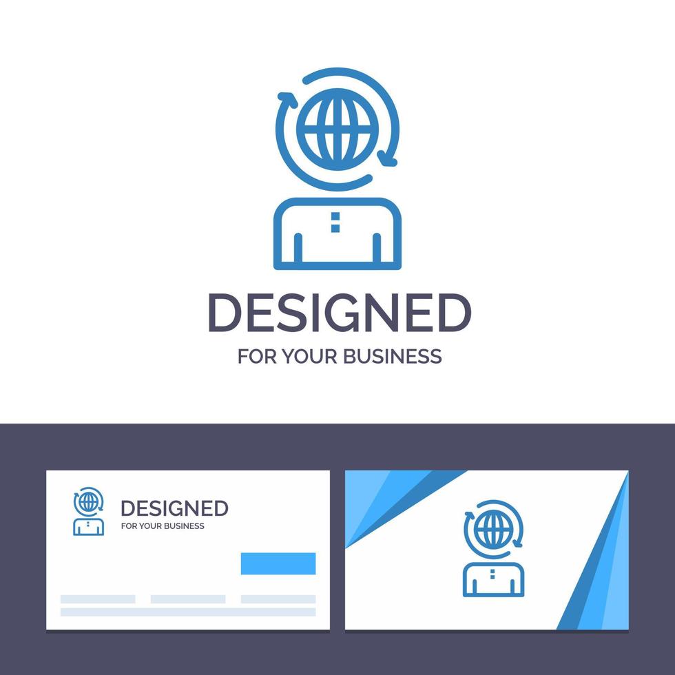 creatief bedrijf kaart en logo sjabloon bedrijf globaal beheer modern vector illustratie