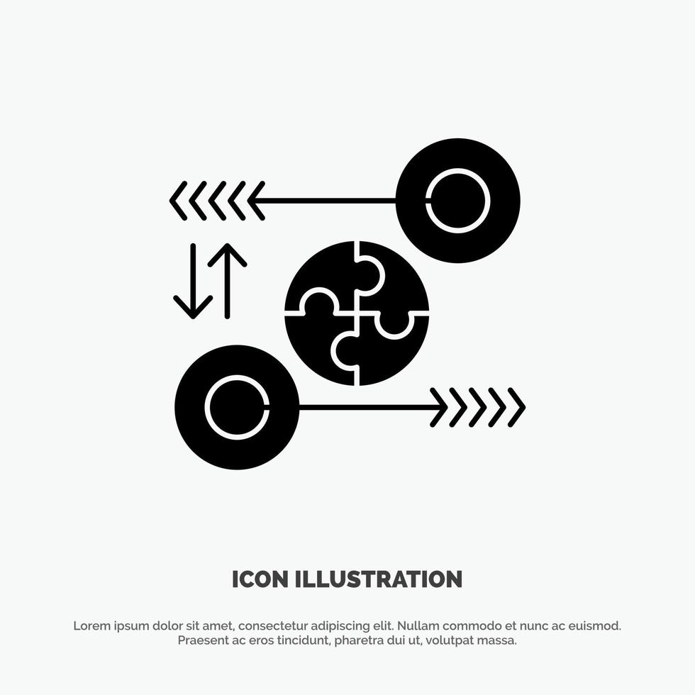 puzzel bedrijf idee afzet relevant solide glyph icoon vector
