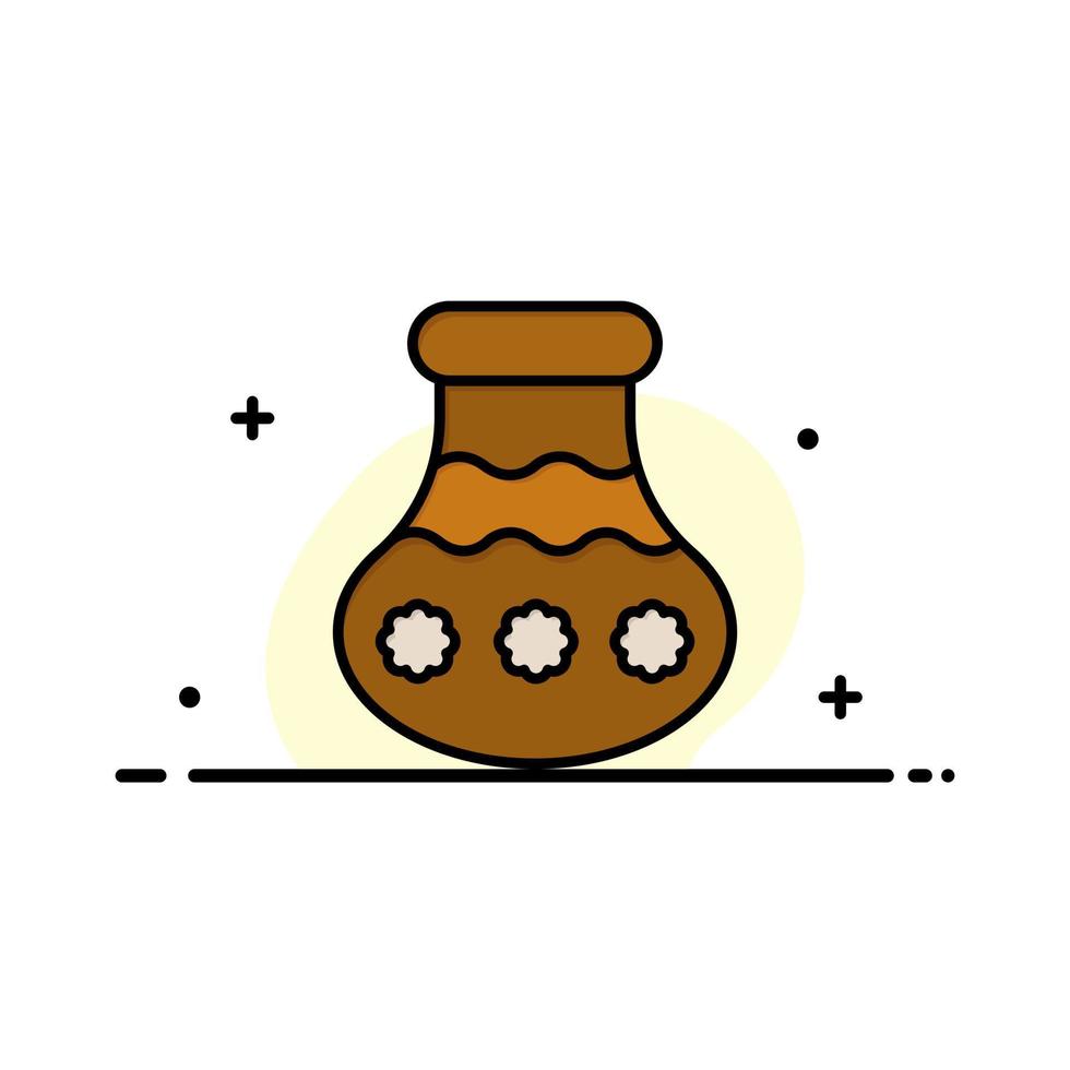 pot zand water pongal festival bedrijf logo sjabloon vlak kleur vector