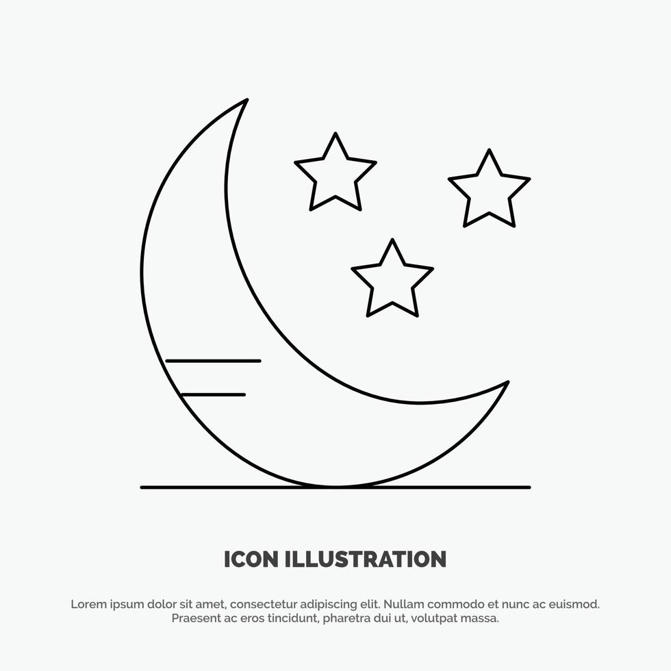 maan wolk weer lijn icoon vector