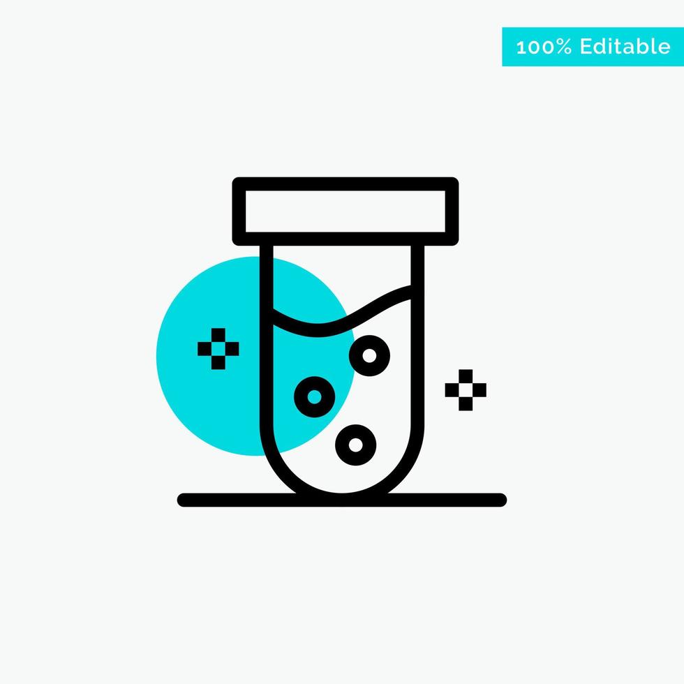 buis laboratorium test biochemie turkoois hoogtepunt cirkel punt vector icoon