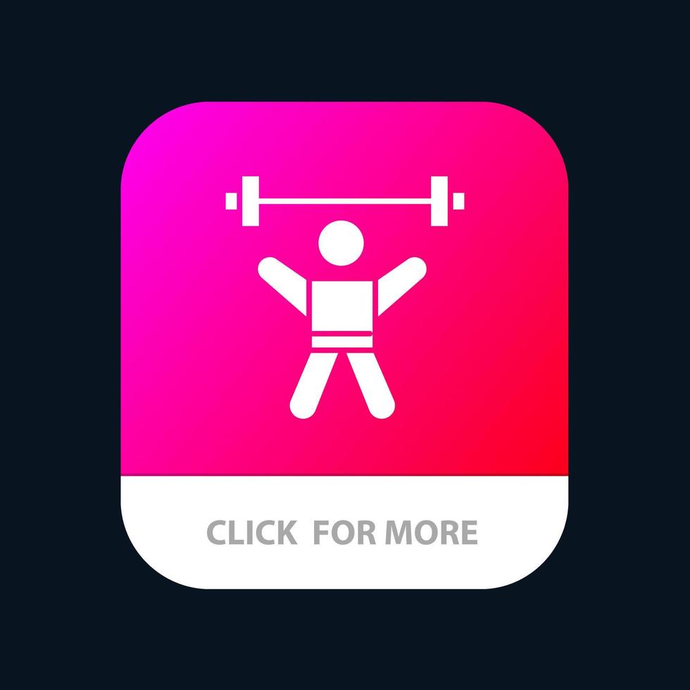 atleet atletiek avatar geschiktheid Sportschool mobiel app knop android en iOS glyph versie vector