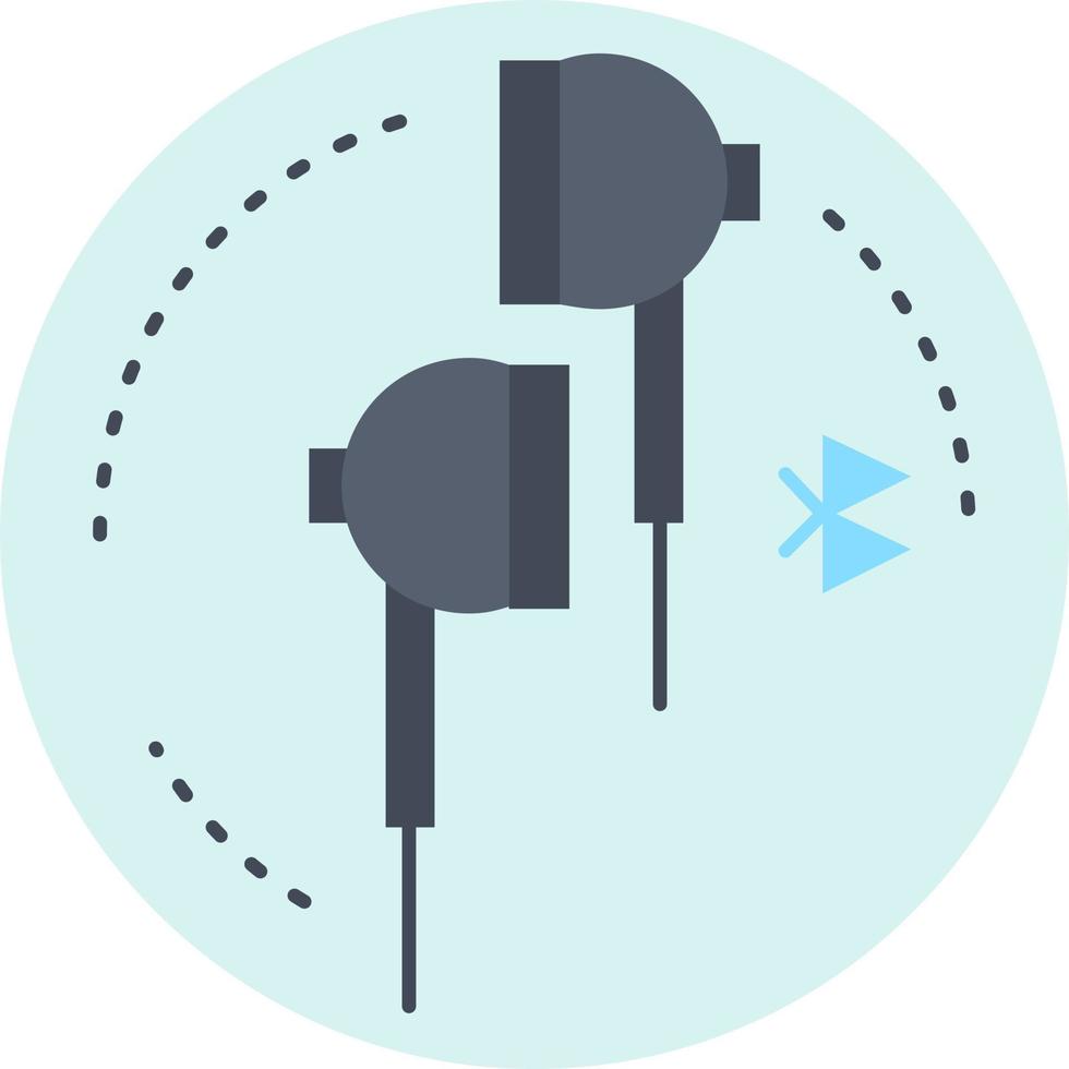 koptelefoon oor telefoon Bluetooth muziek- vlak kleur icoon vector