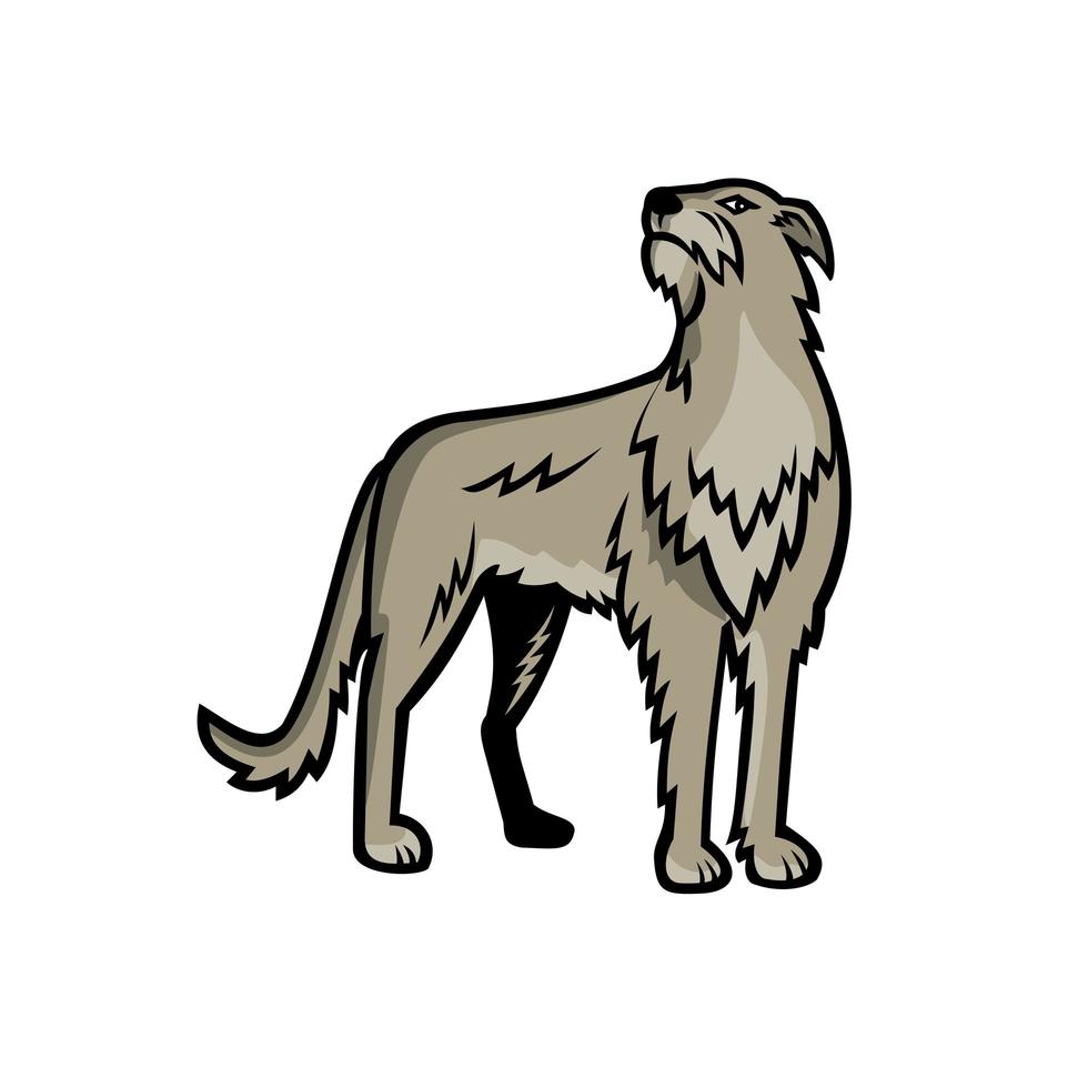 Schotse Deerhound hond staande mascotte vector