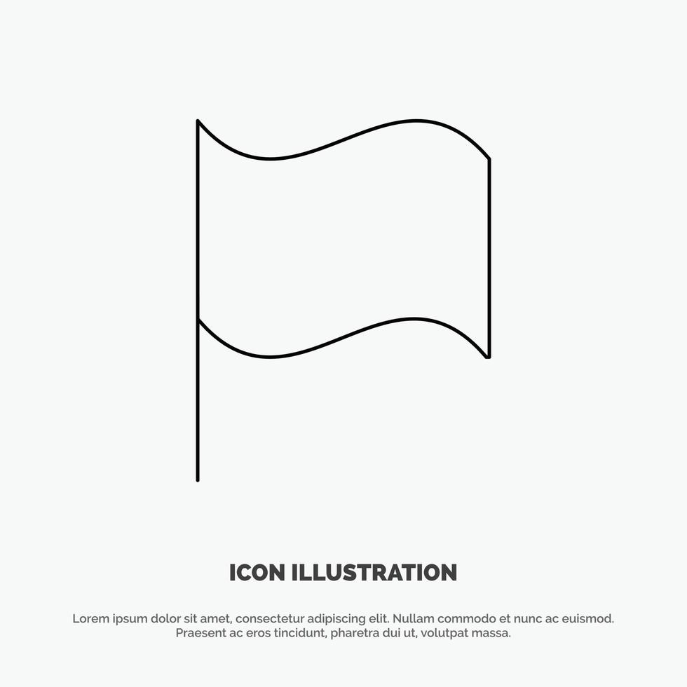 eenvoudig vlag ui lijn icoon vector