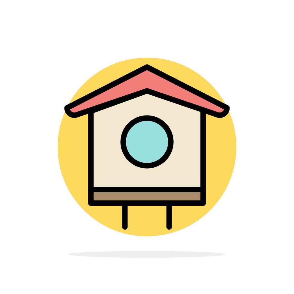 huis vogel vogelhuisje voorjaar abstract cirkel achtergrond vlak kleur icoon vector