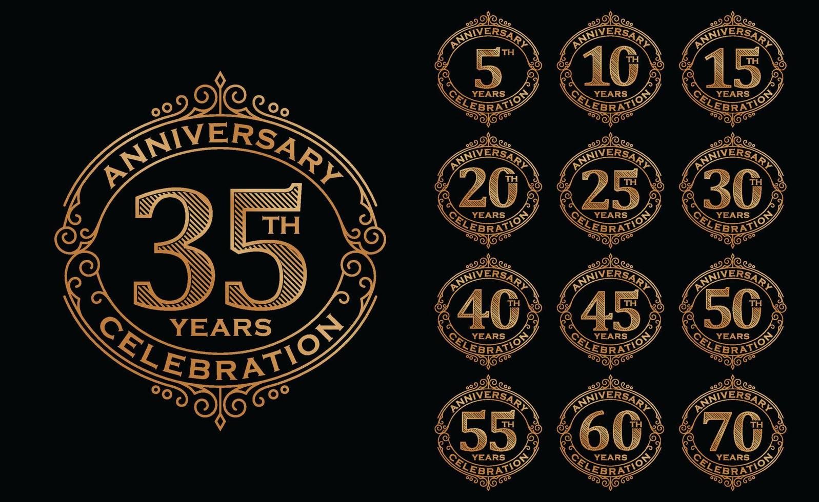 luxe verjaardag logo ontwerp vector sjabloon