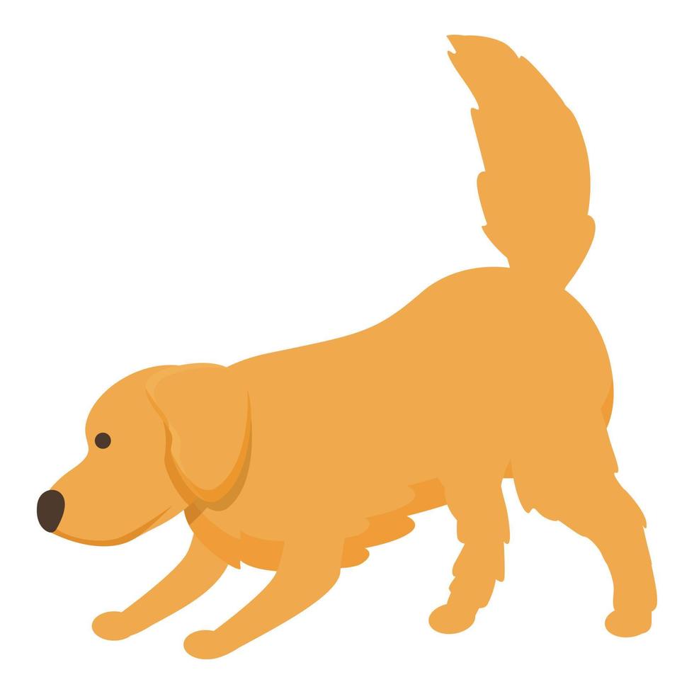 hond Speel icoon tekenfilm vector. gouden labrador vector