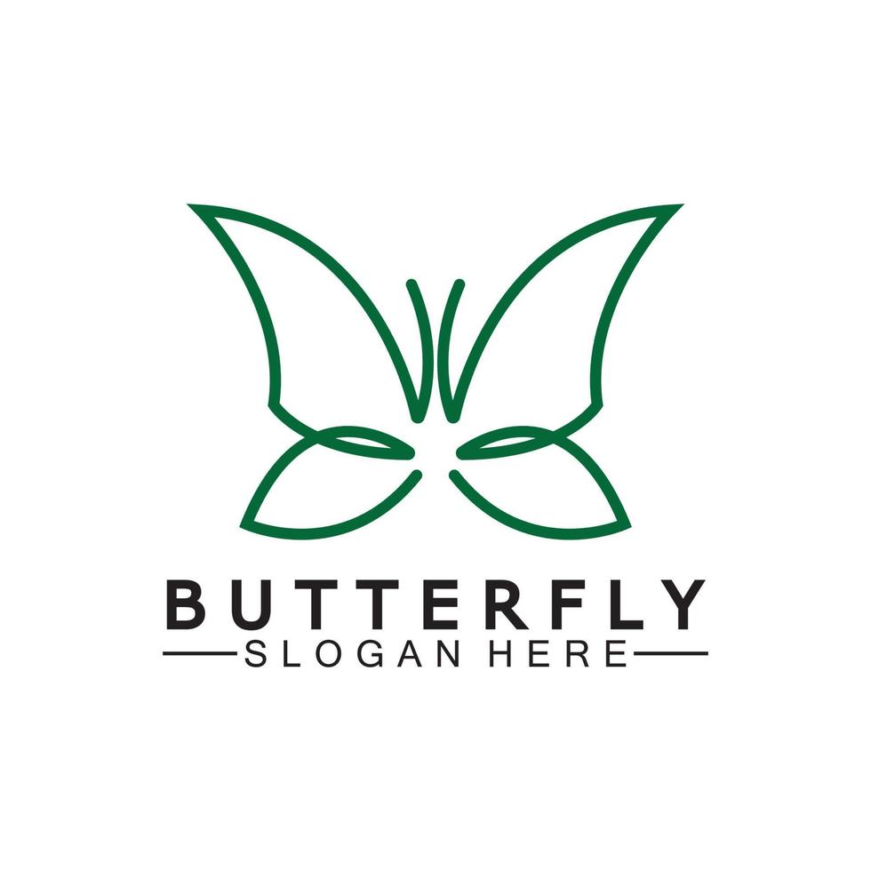 gemakkelijk vlinder monoline logo-vector illustratie vector