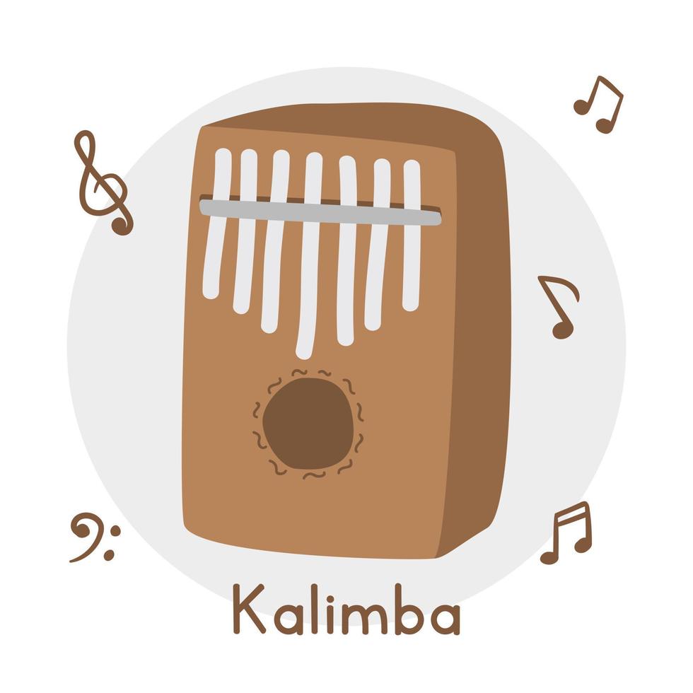 kalimba clip art tekenfilm stijl. gemakkelijk schattig houten kalimba Afrikaanse musical instrument vlak vector illustratie. percussie instrument kalimba hand- getrokken tekening stijl. Afrikaanse duim piano vector ontwerp