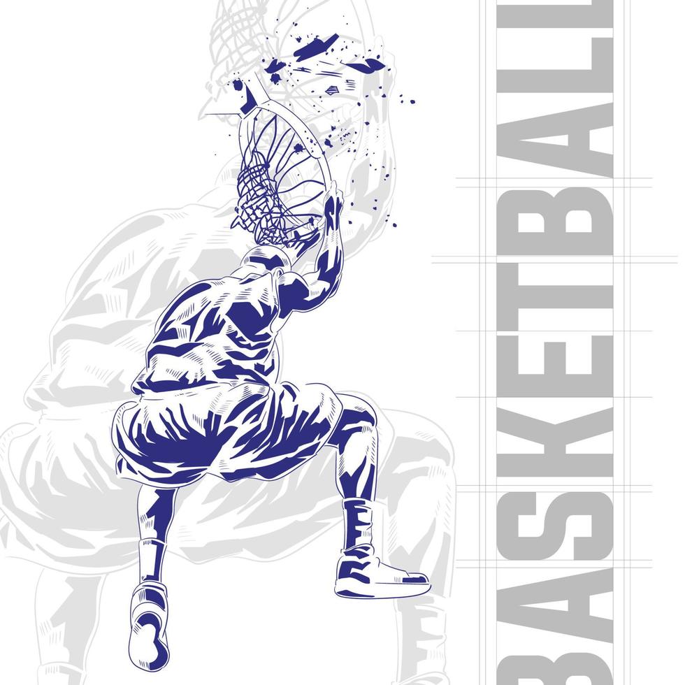 basketbal speler in actie komische stijl illustratie vector