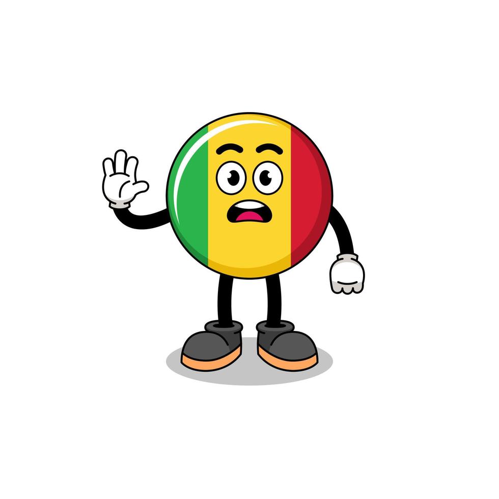 Mali vlag tekenfilm illustratie aan het doen hou op hand- vector