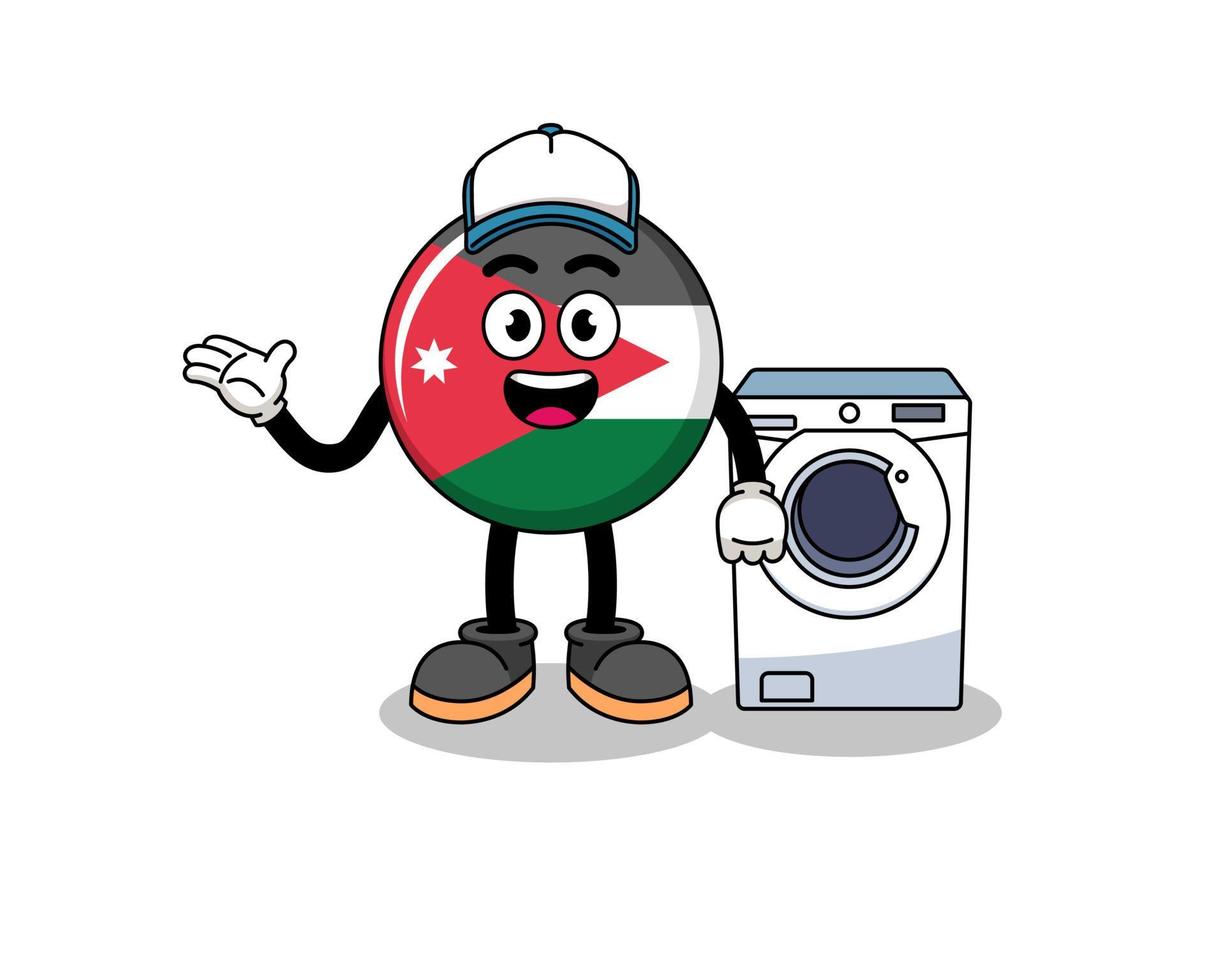 Jordanië vlag illustratie net zo een wasserij Mens vector