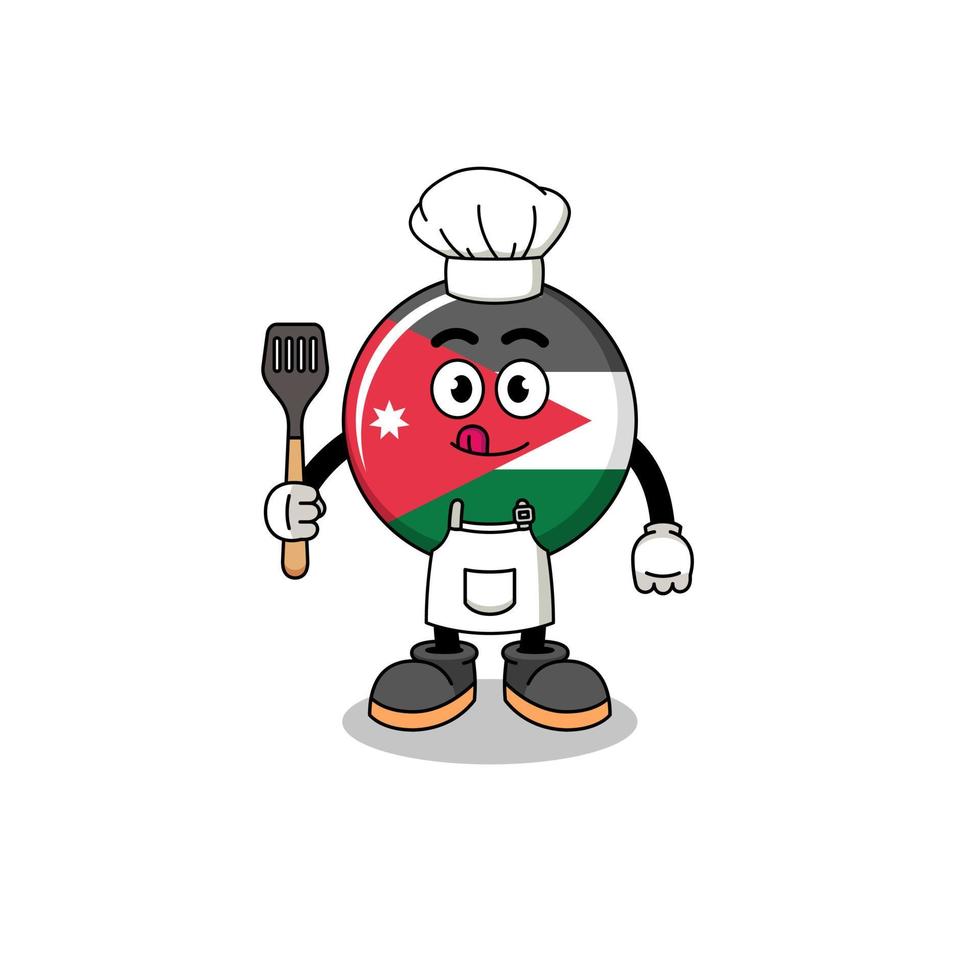 mascotte illustratie van Jordanië vlag chef vector