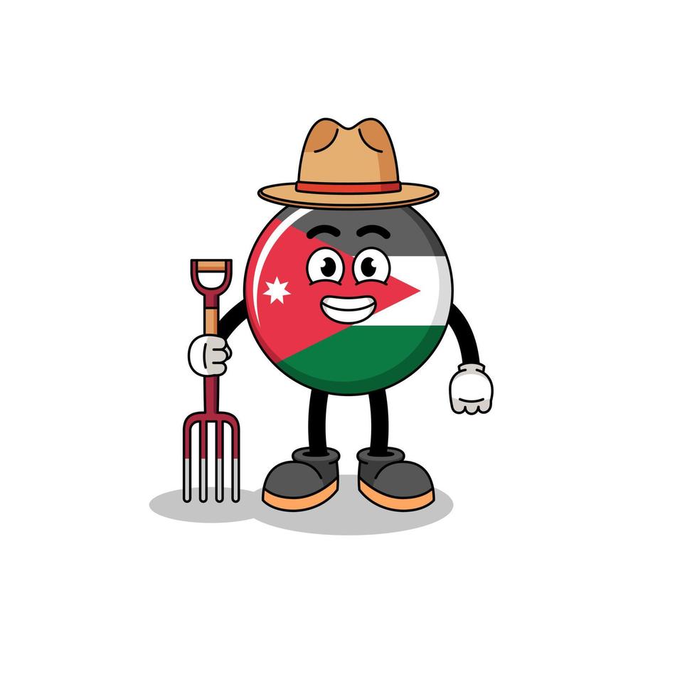 tekenfilm mascotte van Jordanië vlag boer vector