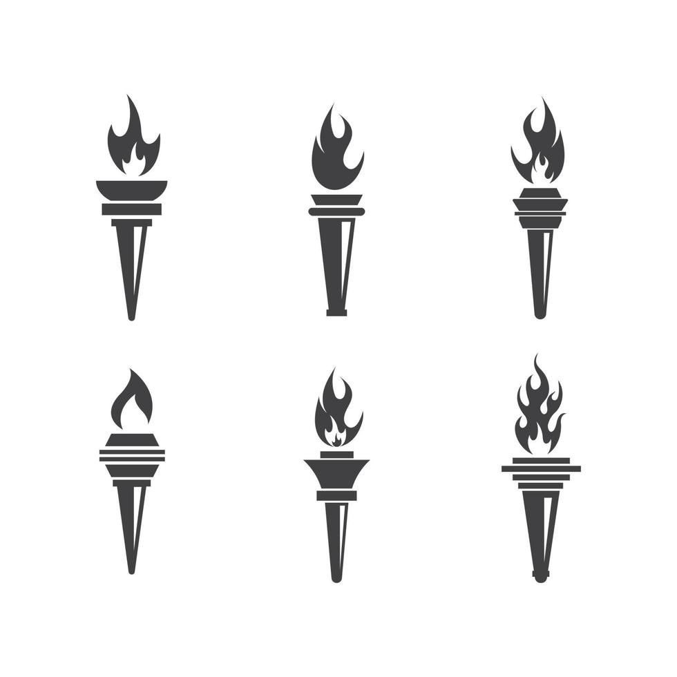 fakkel logo pictogram illustratie vector ontwerp