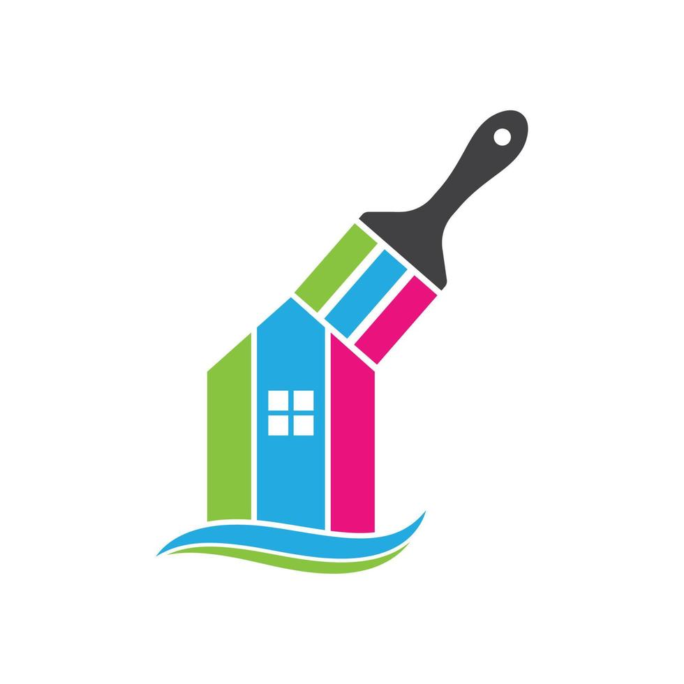 huis verf logo icoon vector illustratie