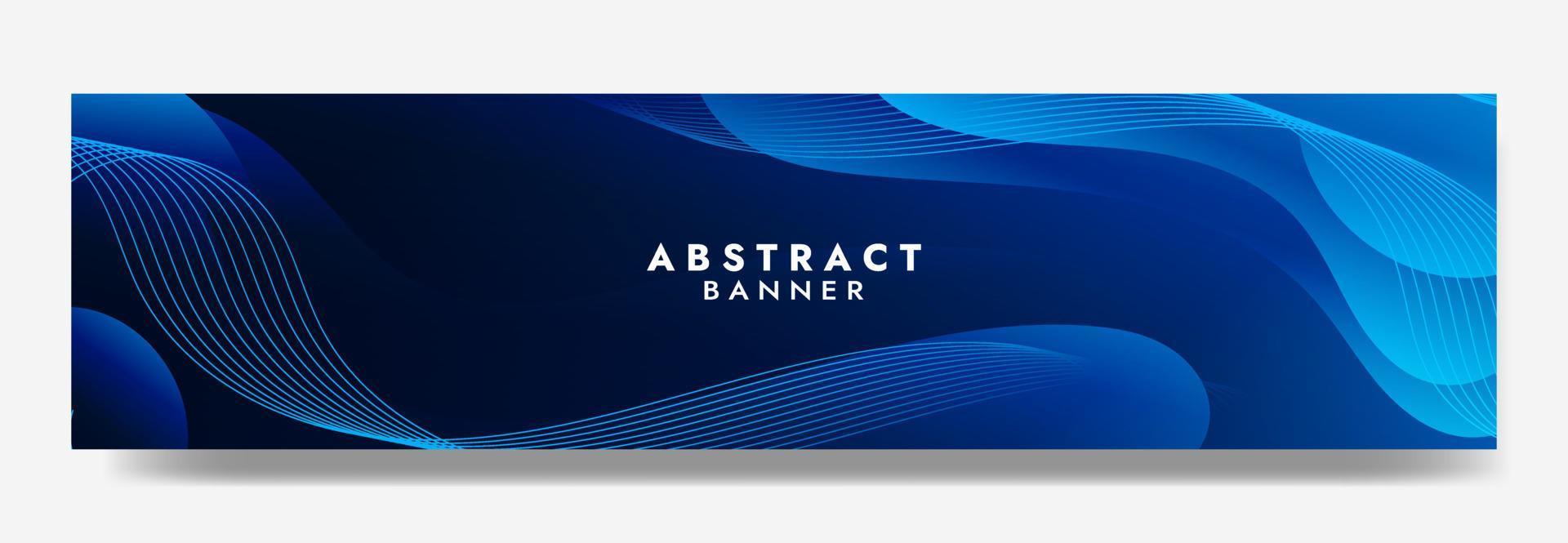 sjabloon voor abstracte blauwe vloeiende golfbanner vector