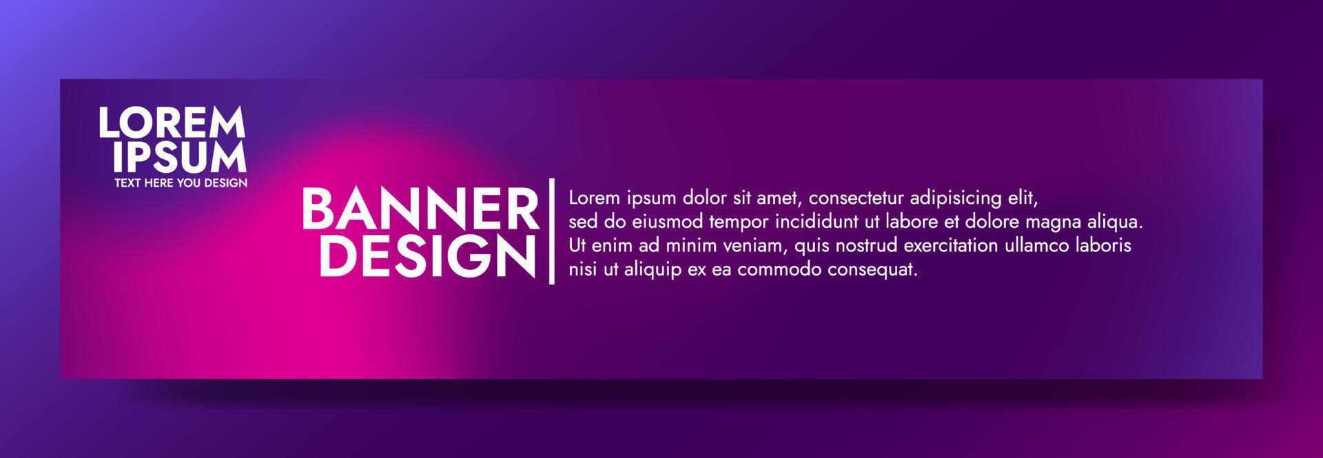 Purper blauw helling vervagen banier sjabloon. vector