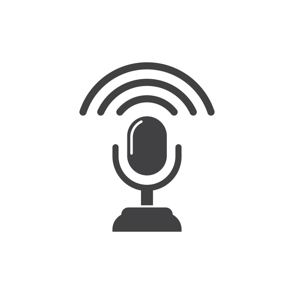Aan lucht microfoon uitzending logo icoon vector illustratie