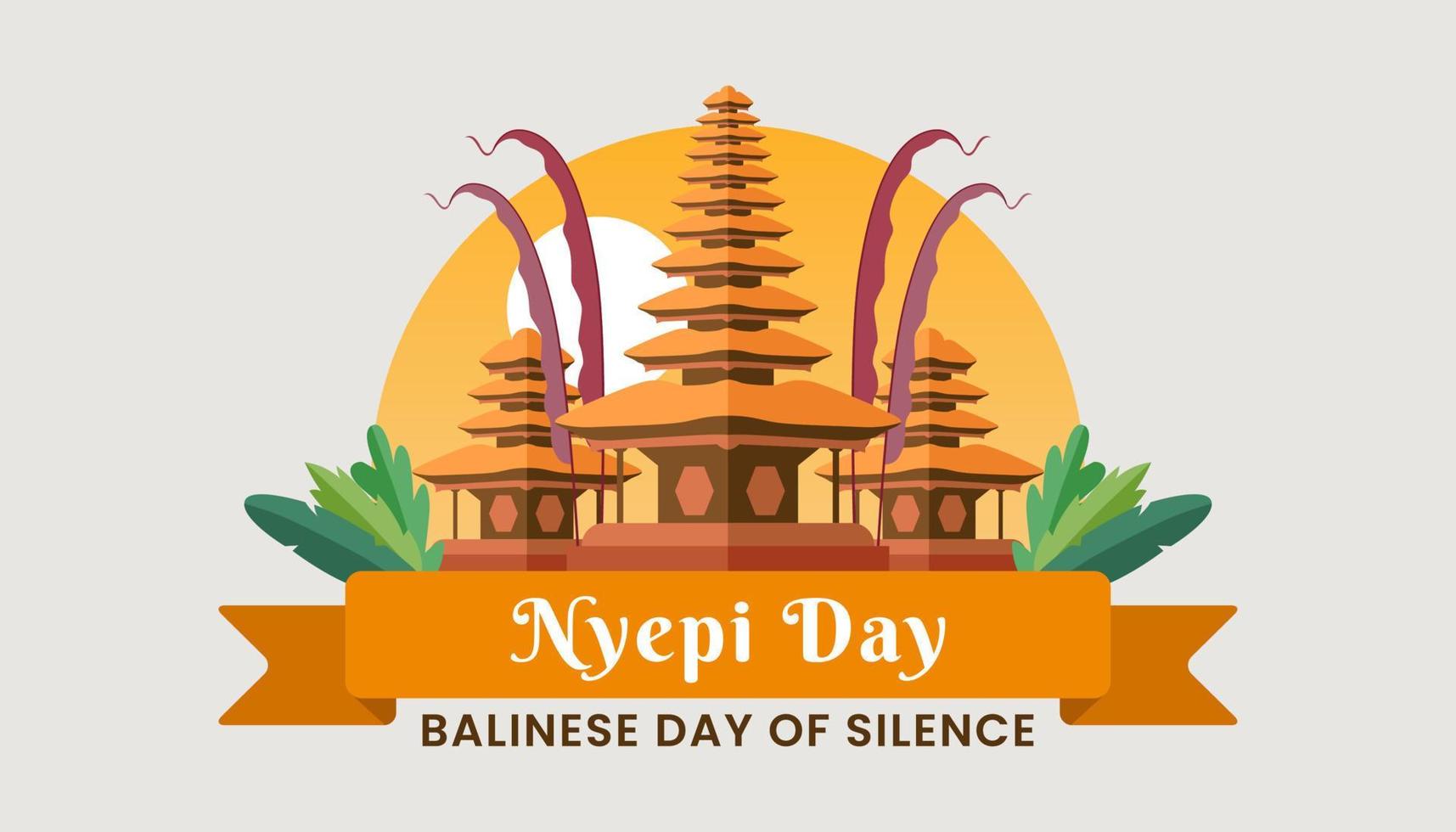 nyepi dag. balinees dag van stilte. vector