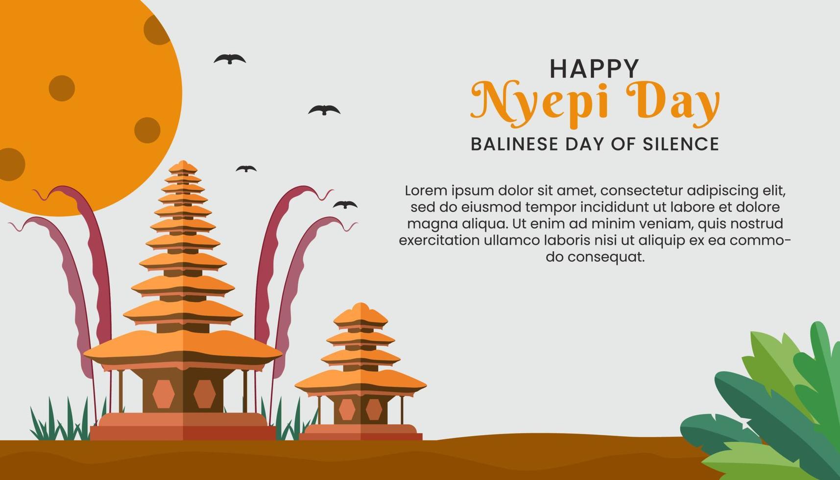 gelukkig nyepi dag. balinees dag van stilte. vector