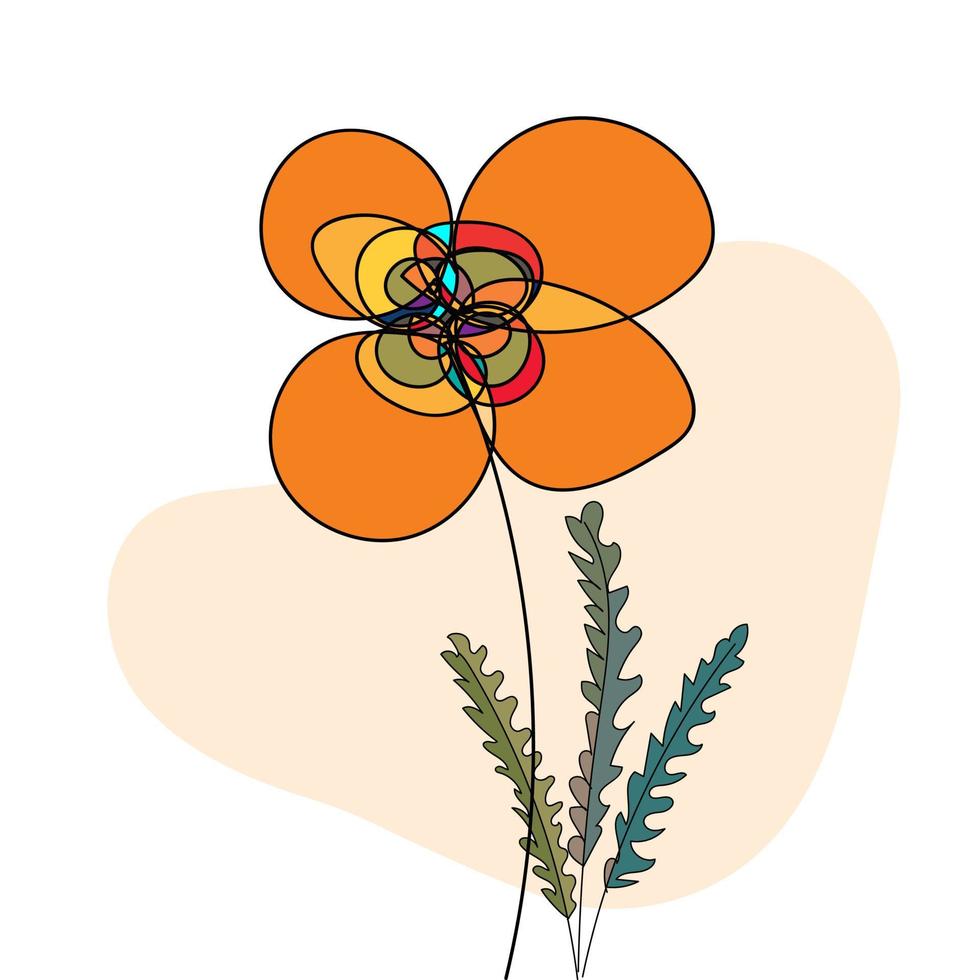 hand- getrokken abstract tekening bloemen vector