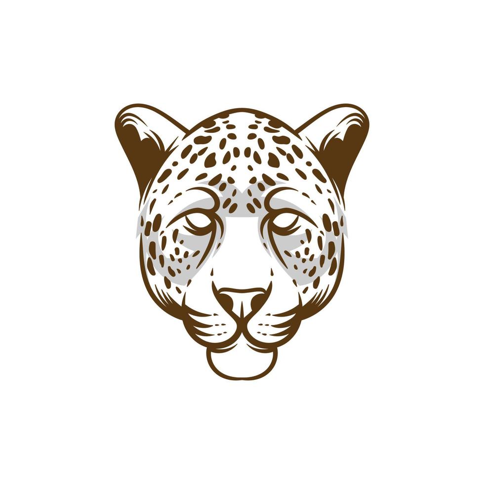 Jachtluipaard hoofd gezicht dier creatief illustratie ontwerp vector