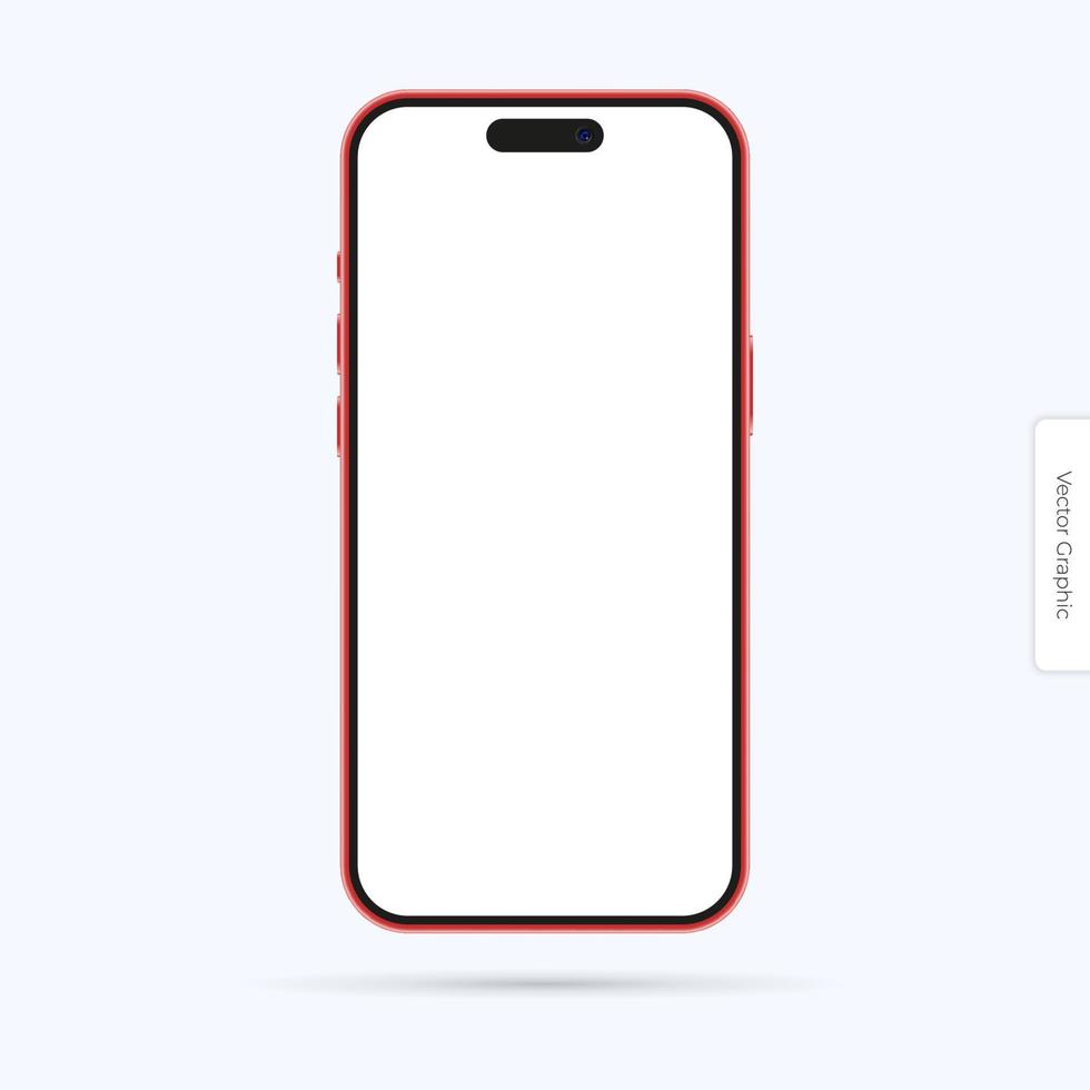 vector illustratie. een mockup van een rood smartphone met een wit scherm, gemarkeerd Aan een schaduw van blauw achtergrond en gepresenteerd in vector formaat, aanbiedingen een veelzijdig ui ux ontwerp oplossing