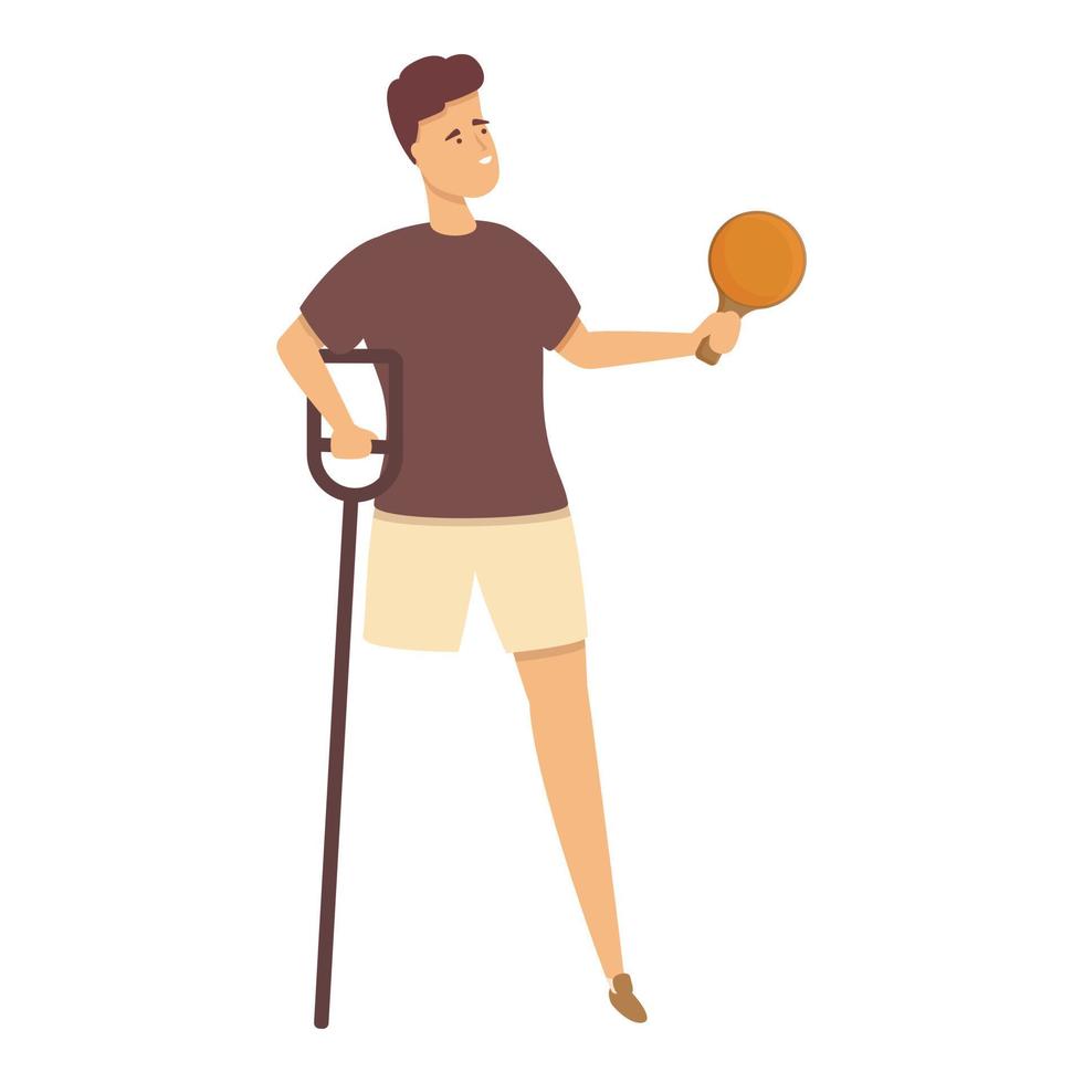 gehandicapt pingpong sport icoon tekenfilm vector. onbekwaamheid opleiding vector