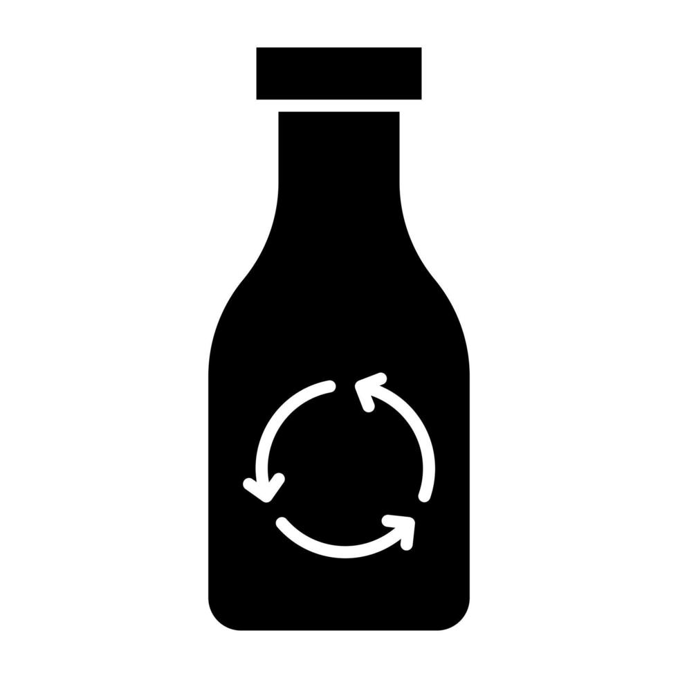 conceptualiseren solide ontwerp icoon van fles recycling vector