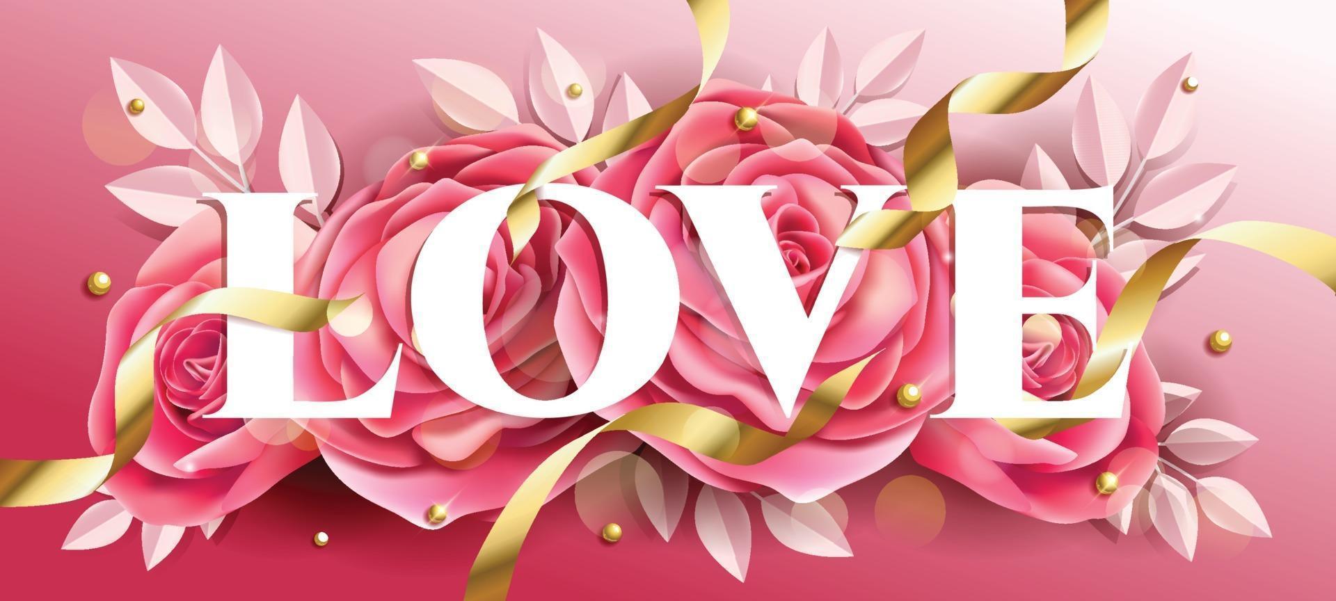 Valentijnsdag rozen concept vector