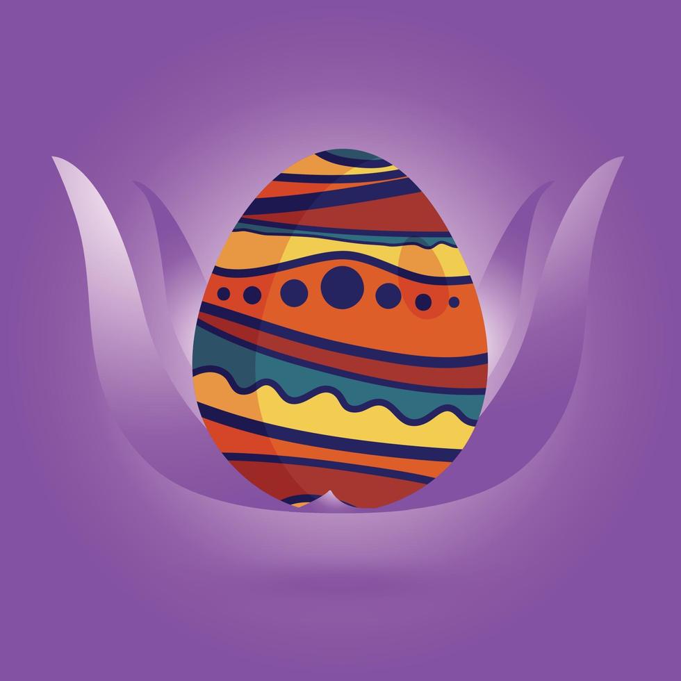 gelukkig Pasen. Pasen eieren met verschillend structuur Aan een Purper achtergrond. voorjaar vakantie. vector illustratie