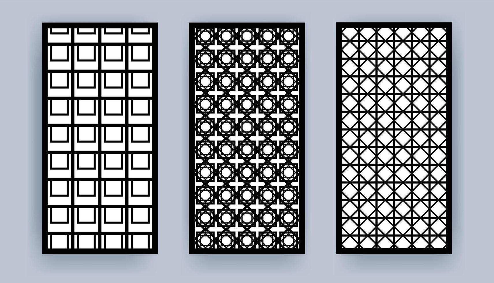 laser besnoeiing sjabloon paneel, dood gaan besnoeiing meetkundig patroon rechthoek vorm cnc ontwerp vector