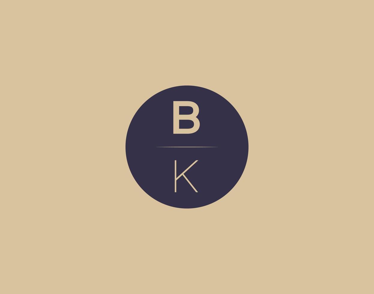 bk brief modern elegant logo ontwerp vector afbeeldingen