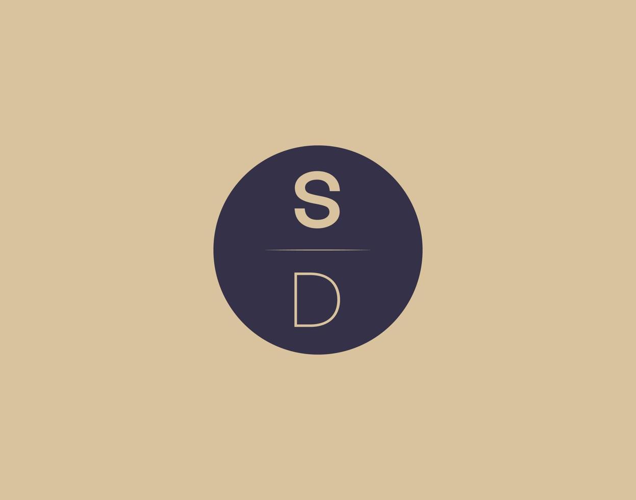 sd brief modern elegant logo ontwerp vector afbeeldingen