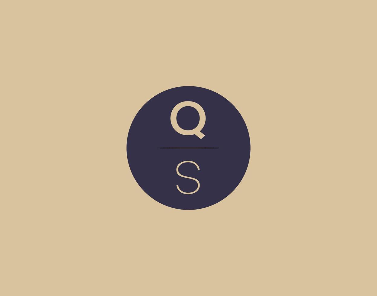 qs brief modern elegant logo ontwerp vector afbeeldingen