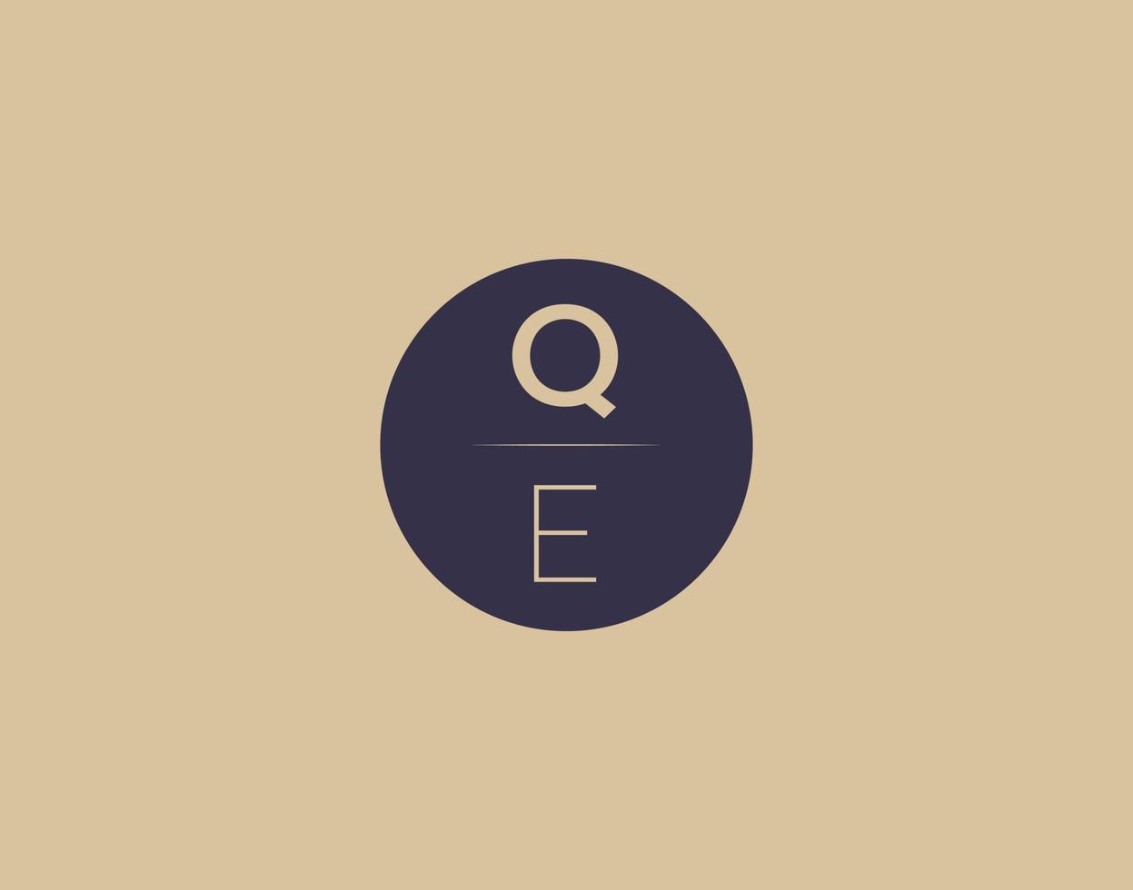 qe brief modern elegant logo ontwerp vector afbeeldingen