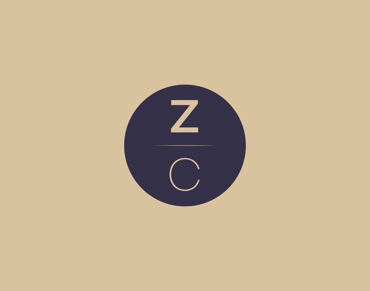 zc brief modern elegant logo ontwerp vector afbeeldingen