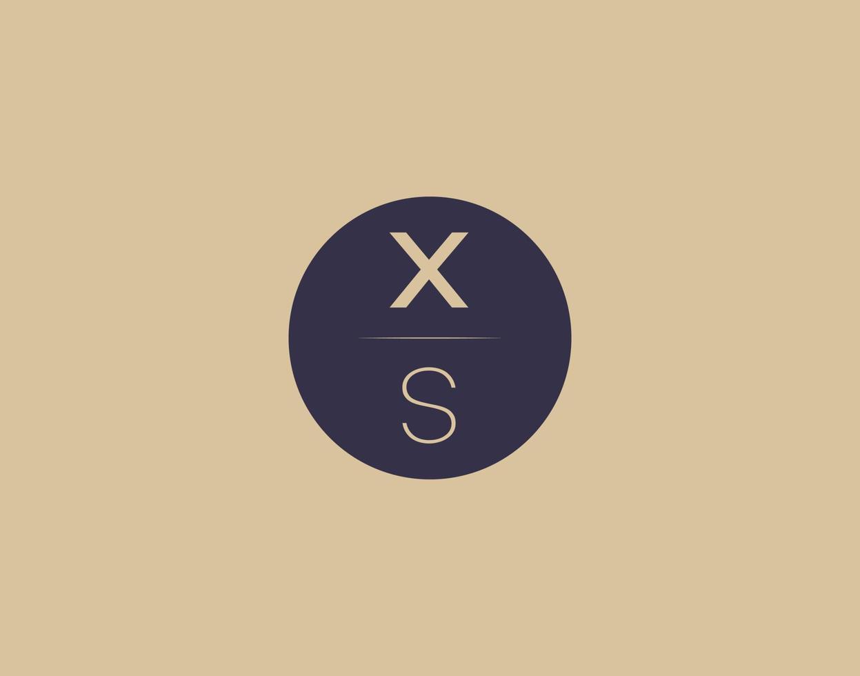 xs brief modern elegant logo ontwerp vector afbeeldingen