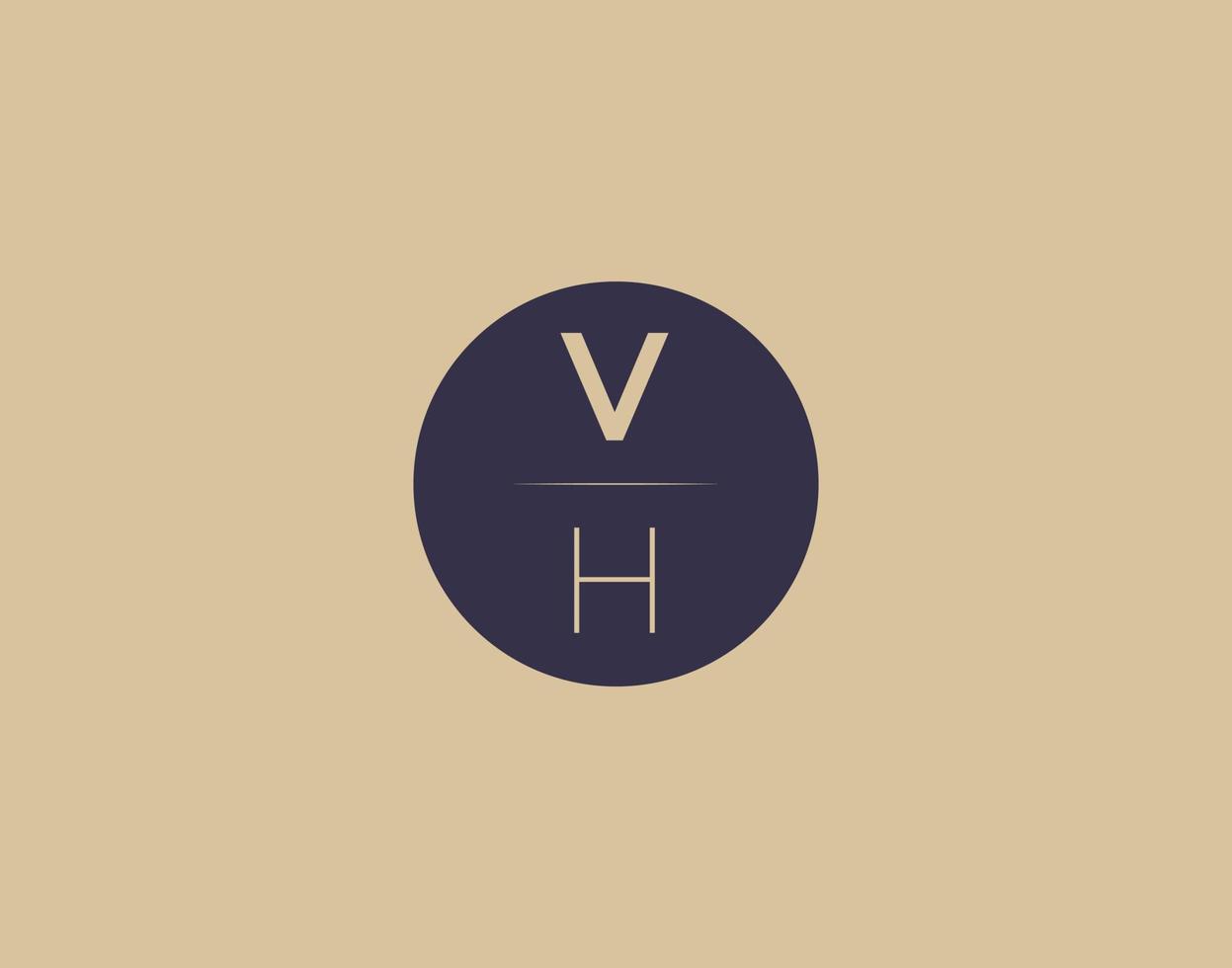 vh brief modern elegant logo ontwerp vector afbeeldingen